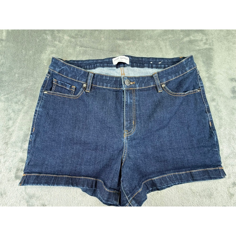 Lane Bryant Womens Size 20 Dark Wash Flex Magic Waistband Signature Denim Shorts